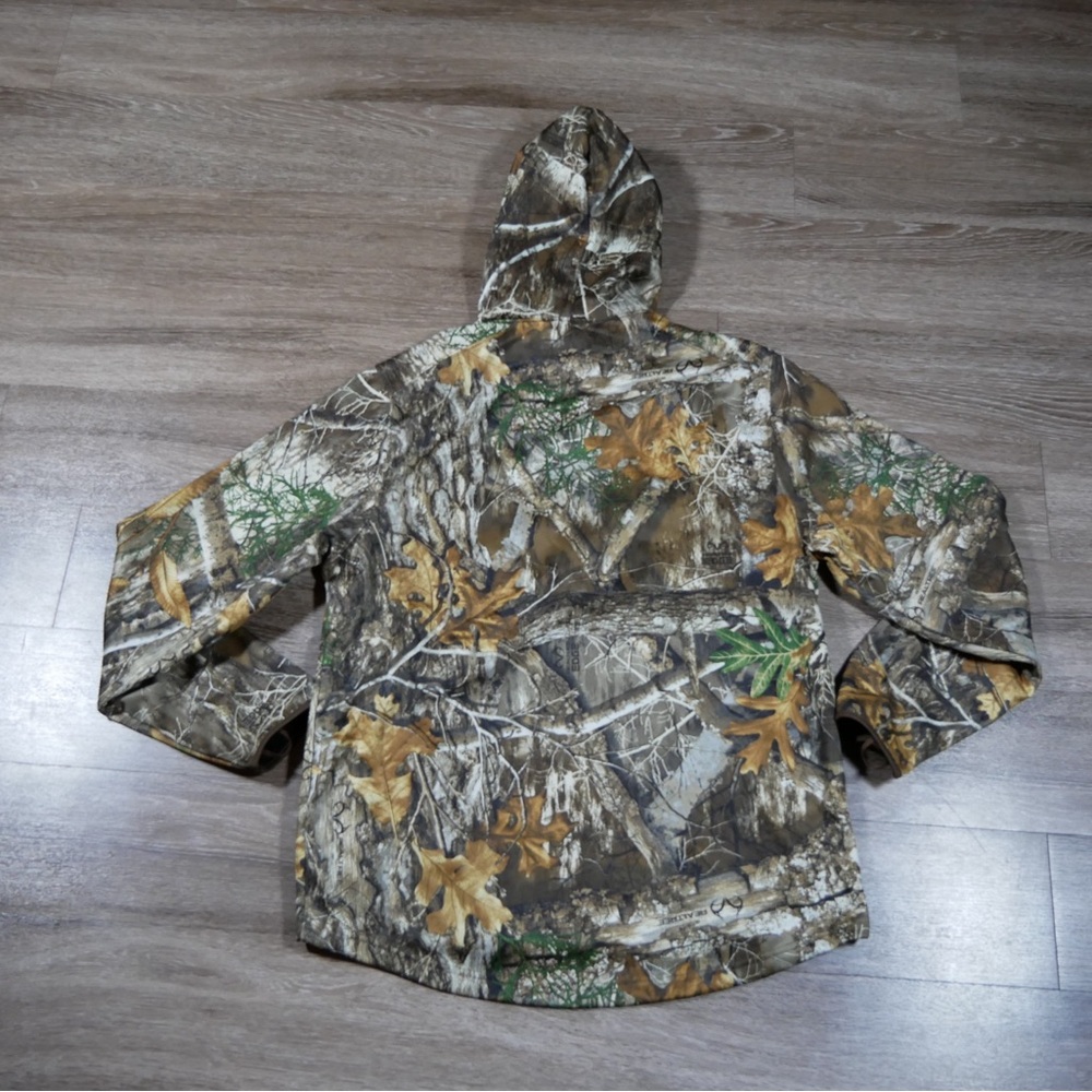 Realtree Edge Men Camo Hoodie Built In Neck Gaiter Recycled Polyester L 42-44 - Picture 11 of 11